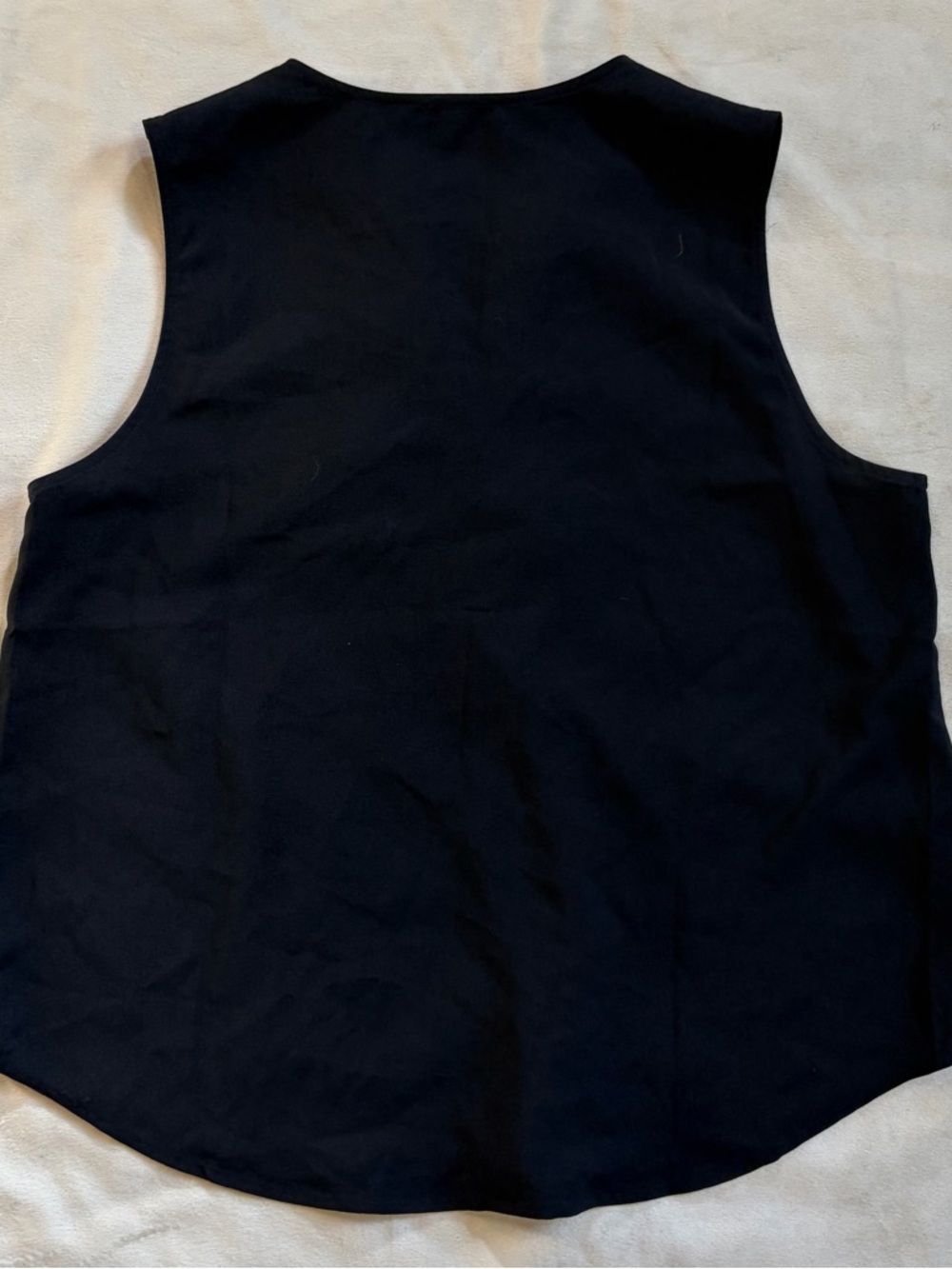 J. Crew Black Sleeveless Ruffle-Front Blouse large - Picture 2 of 5